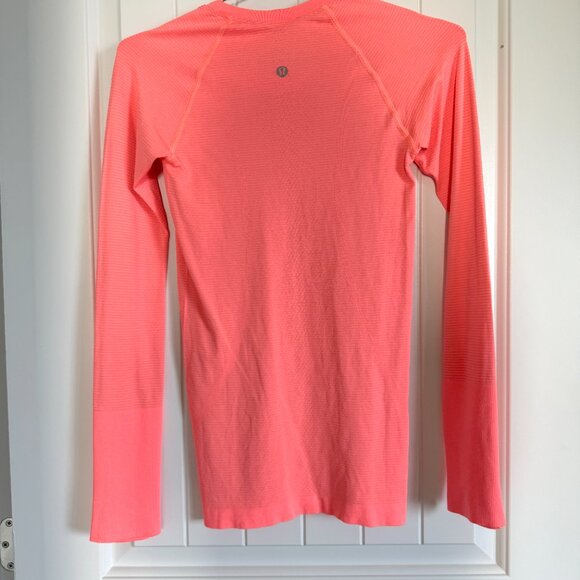 NWOT Lululemon Swiftly Tech Long Sleeve Bright Orange / Coral - Picture 2 of 5